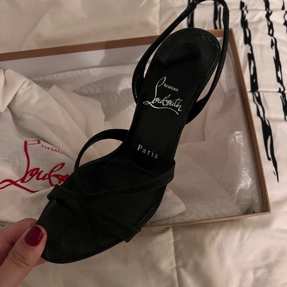 Christian Louboutin Black Glitter Heels - Picture 5 of 9
